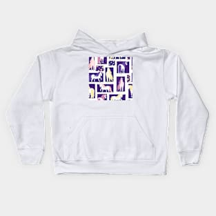 Unicorns and Seasons in Rectangles Kids Hoodie